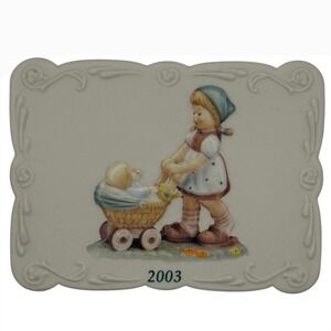 Berta Hummel Goebel 2003 Sunshine Stroll Ceramic Postcard Plaque Mother's Day